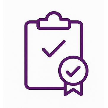 Tablilla de trabajo en la cual aparece un visto y una pequeña medalla, simboliza la profesionalidad